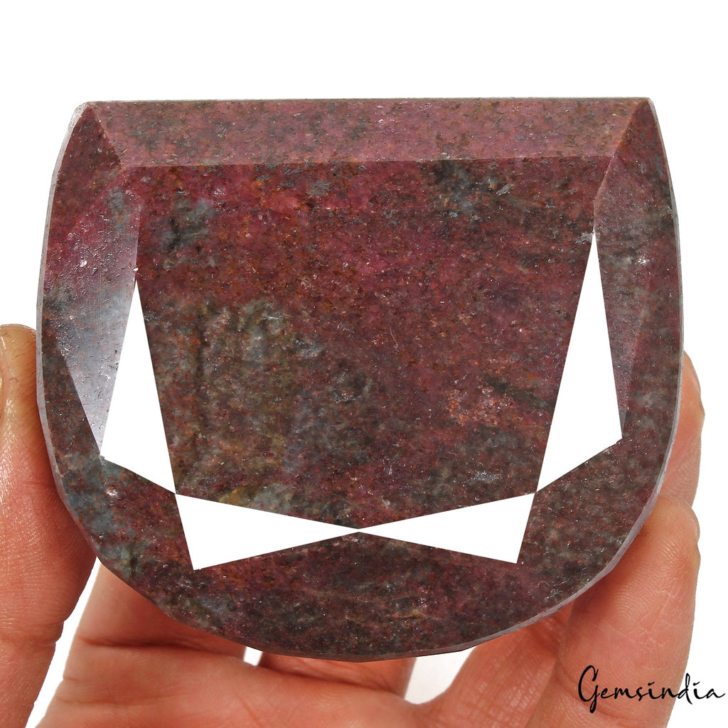2020 Cts Natural Untreated Bi Color Ruby Kyanite 'D' Shape Museum Size Loose Gem