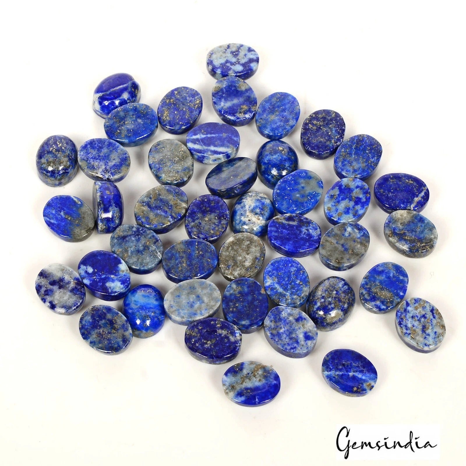 Pyrite Lot, Loose Gemstone, Blue — 42 Pieces, 10mm, 150.00 Ct, Afghanistan