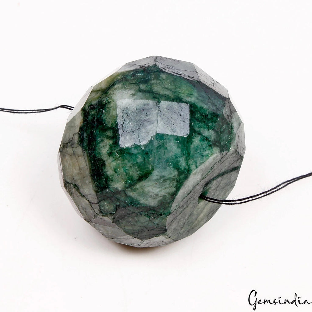 Emerald Beaded Strand, Color Enhanced, Green — 31x23mm, 182.10 Ct, Brazil