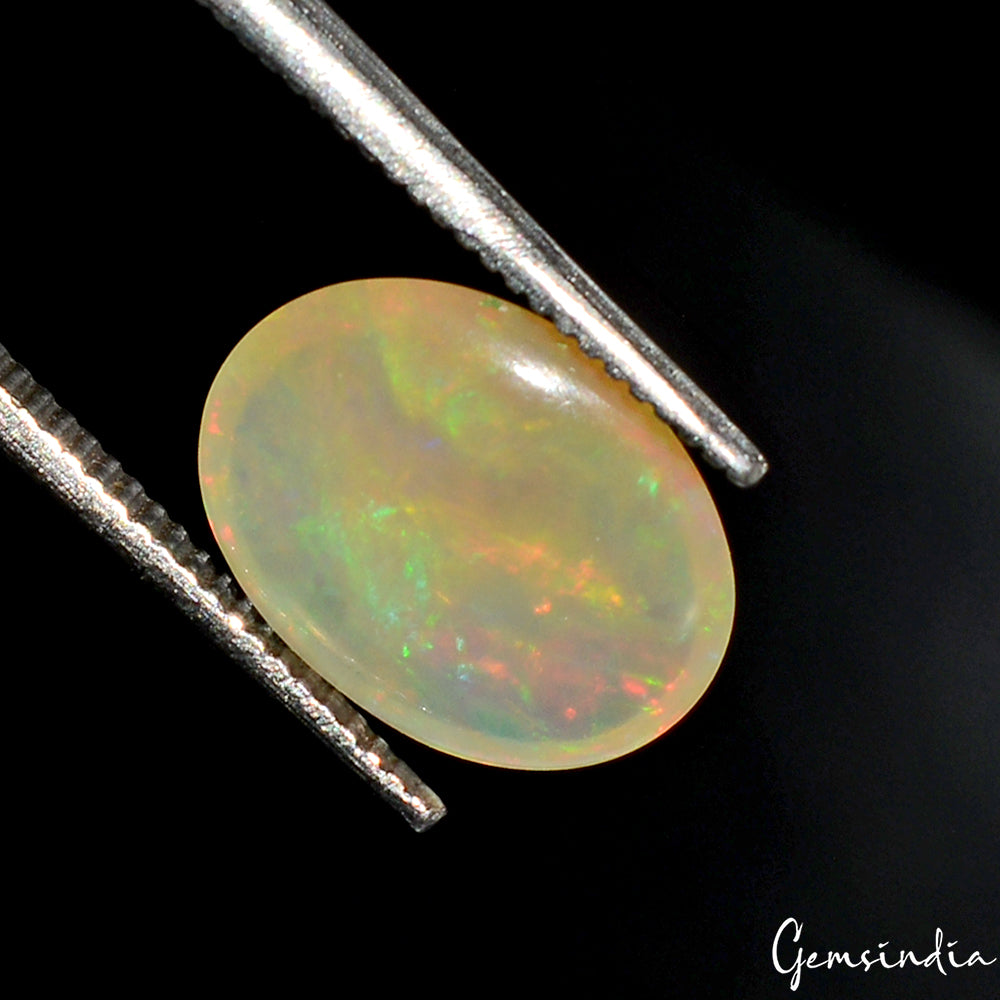 Opal Loose Gemstone, Oval Cabochon, Untreated — 11x8x4mm, 1.70 Ct, Ethiopia