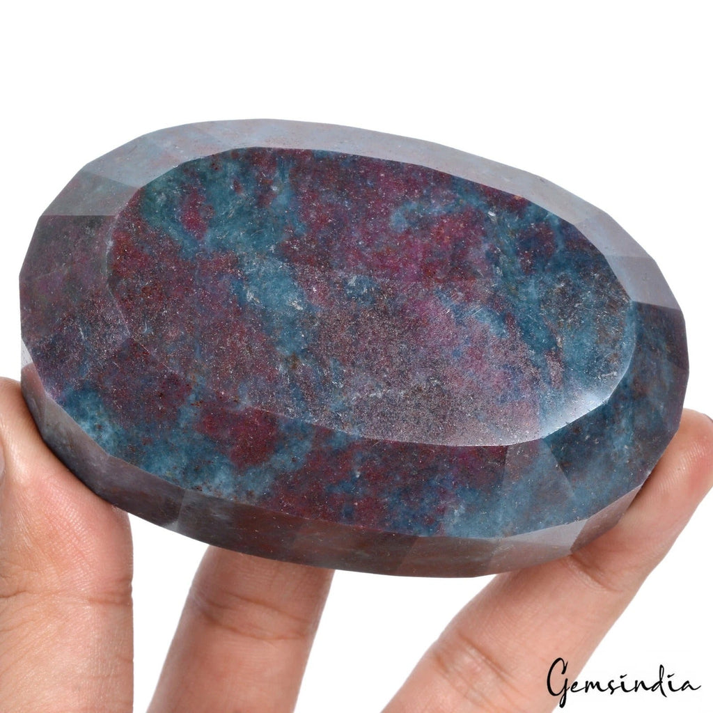 2630 Ct Natural Kyanite With Ruby Oval Faceted Cut Huge Untreated Gemstone