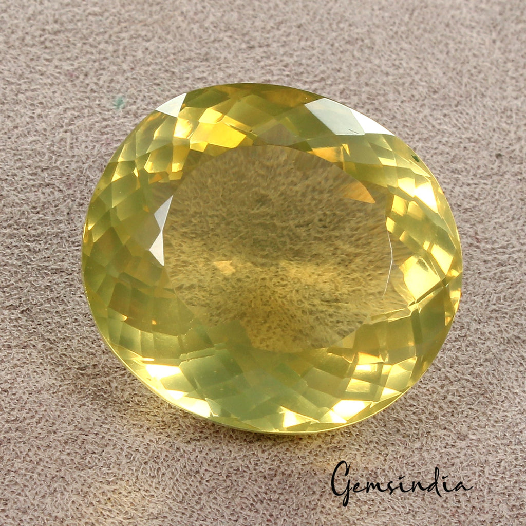 Certified 73.40 Cts Natural Untreated Golden Yellow Citrine Oval Cut Loose Gem