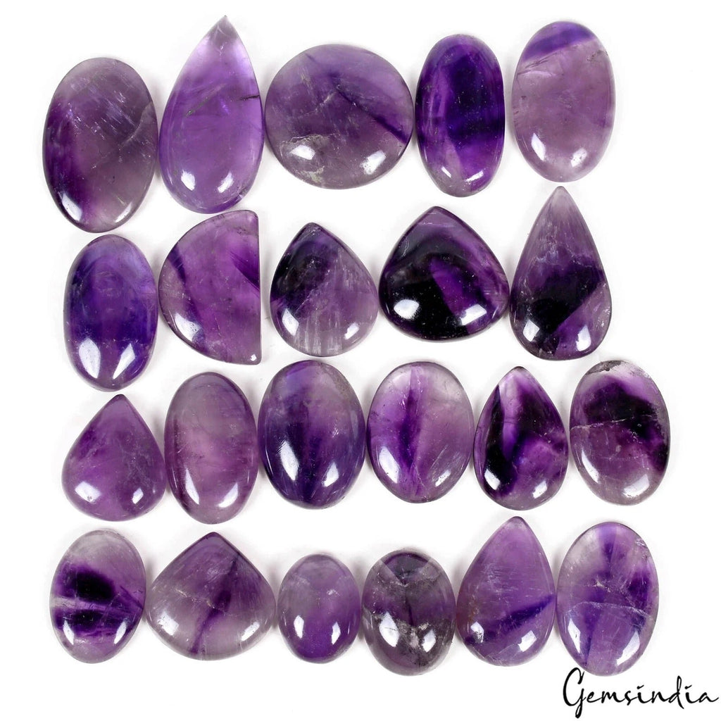 900 Ct Purple Amethyst 23-44mm Mix Shape Cabochon Loose Gemstones 22 Pcs Lot
