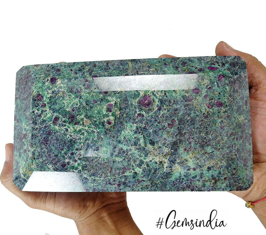 Ruby Fuchsite Loose Gemstone, Octagon Cut, Untreated — 7.5 x 4.25 x 3.5 inches, 21000 Ct (4.2 Kg)