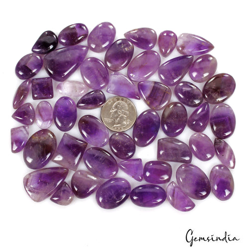 Amethyst Cabochon, Untreated, Purple — 15mm to 32mm, 900 Ct, Brazil