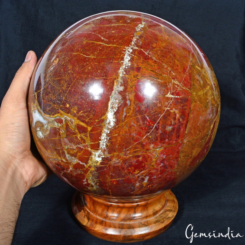 Red Jasper Sphere — 9.3 Inch in diameter, 16.9 Kg (84500 Ct), Madagascar