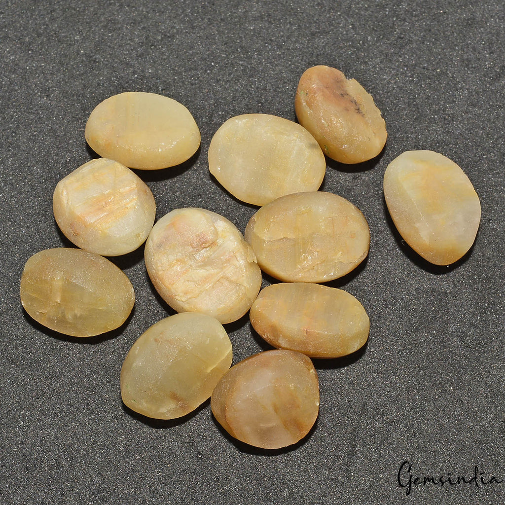 Chrysoberyl Lot, Cabochon, Untreated — 11 Pieces, 10mm to 12mm, 55.40 Ct, Madagascar