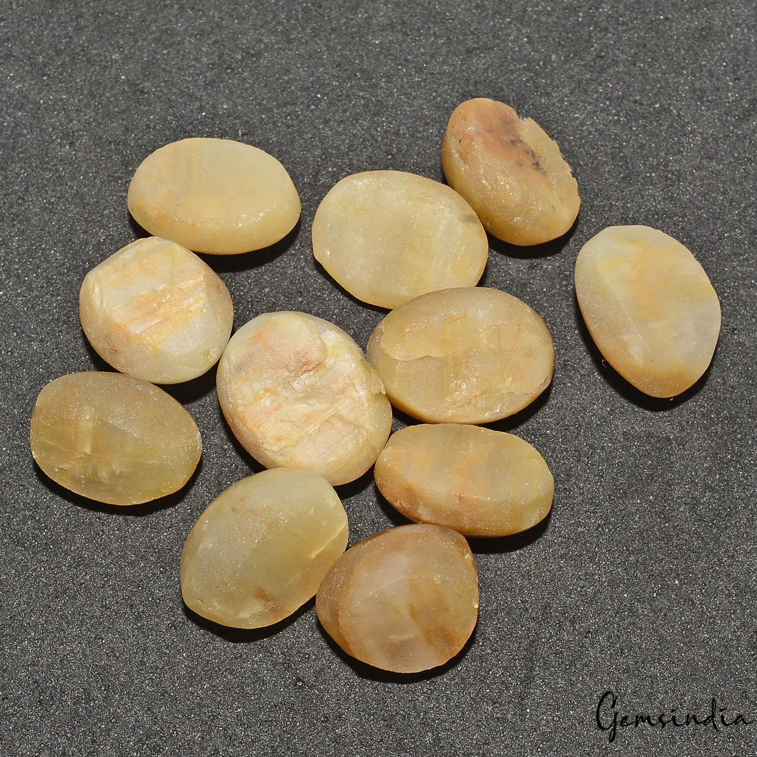 Chrysoberyl Lot, Cabochon, Untreated — 11 Pieces, 10mm to 12mm, 55.40 Ct, Madagascar