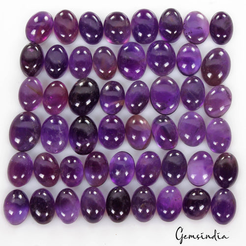 Amethyst Cabochon, Untreated, Purple — 12mm to 16mm, 310 Ct, Brazil