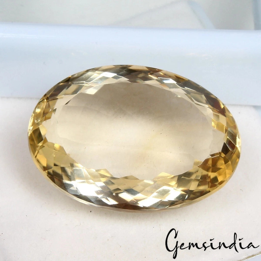 Citrine Loose Gemstone, Untreated, Yellow — 24 x 17 x 9mm, 27.70 Ct, Brazil