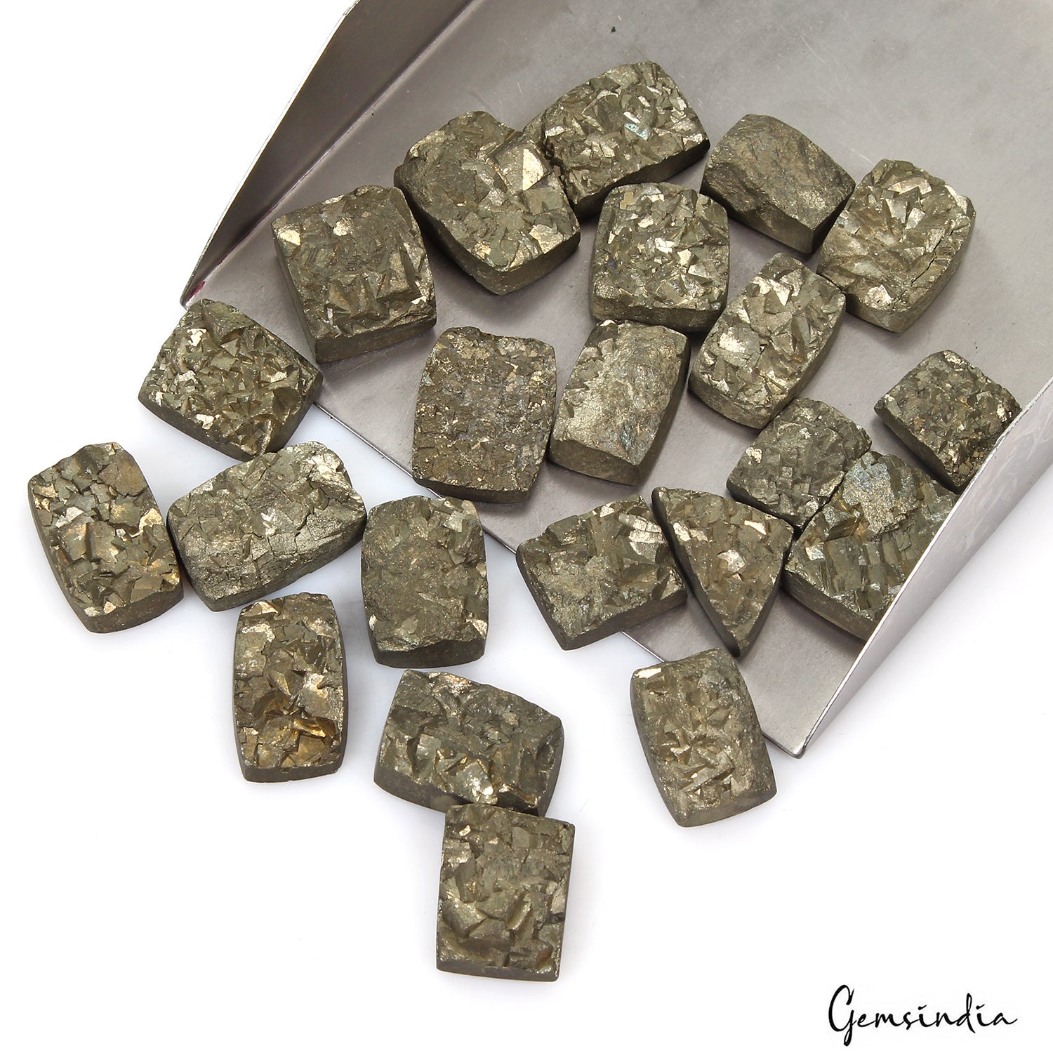 620 Ct Natural Untreated Gold Pyrite Uncut Druzy Raw Rough Loose Gems Lot 22 Pcs