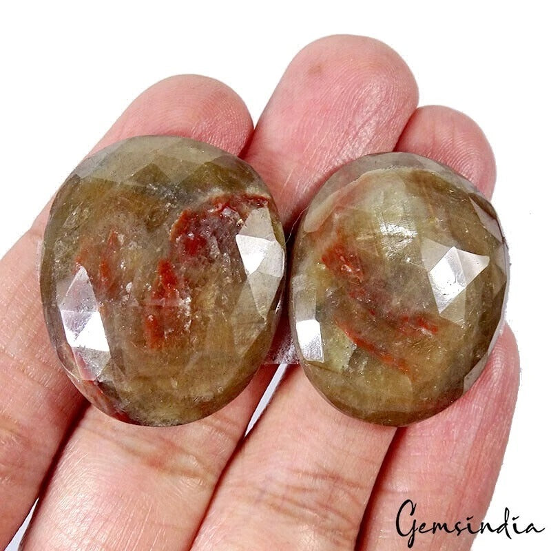 Sapphire Lot, Loose Gemstone, Untreated, Brown — 2 Pieces, 28x24mm, 91.40 Ct, Madagascar