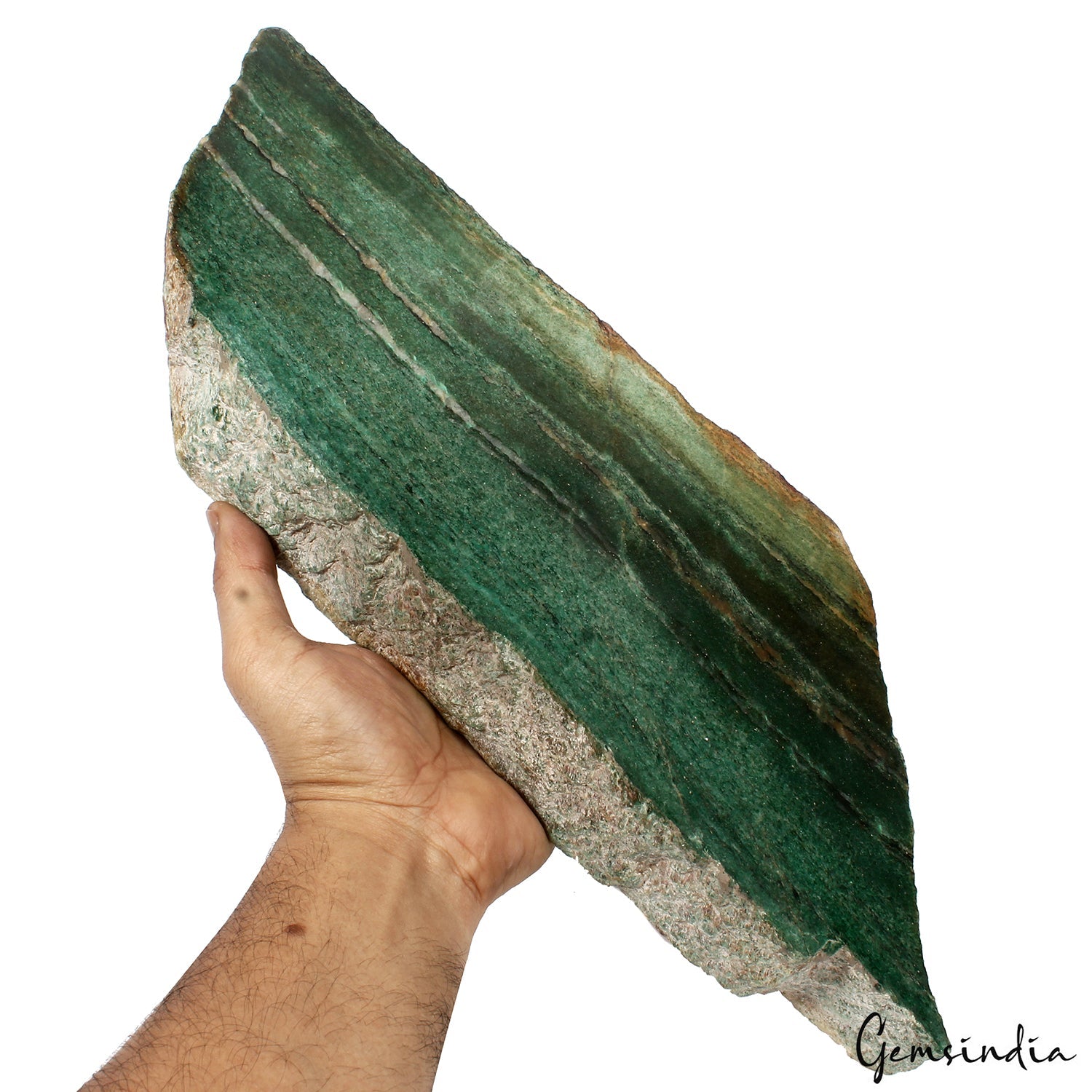 Huge 3.3kg Green Aventurine Slab 16.8"Gallery Grade Polished Specimen back Rough