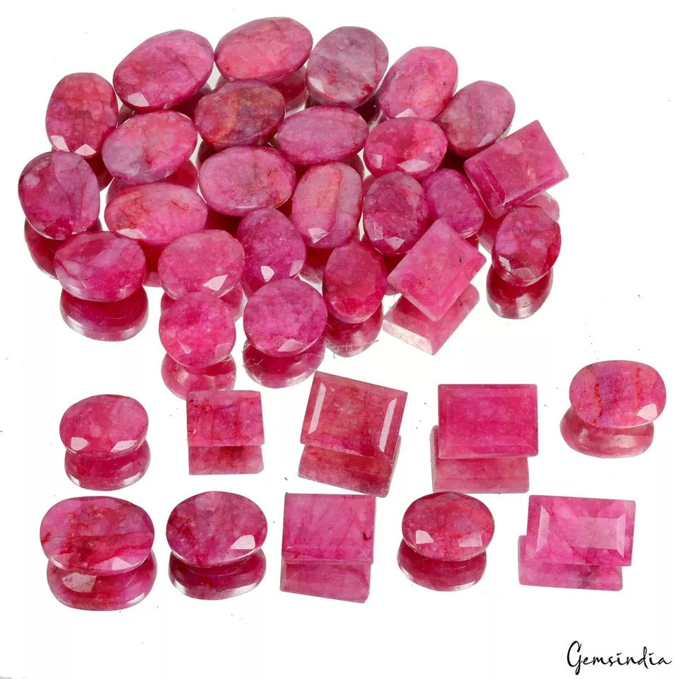 500 Ct/35Pcs Natural USA Pink Beryl Bixbite Mixed Cut Loose Gems Lot For Jewelry