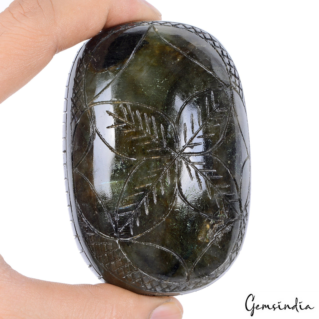 1650 Cts Natural Labradorite Carving Untreated Oval Shape Museum Size Gemstone