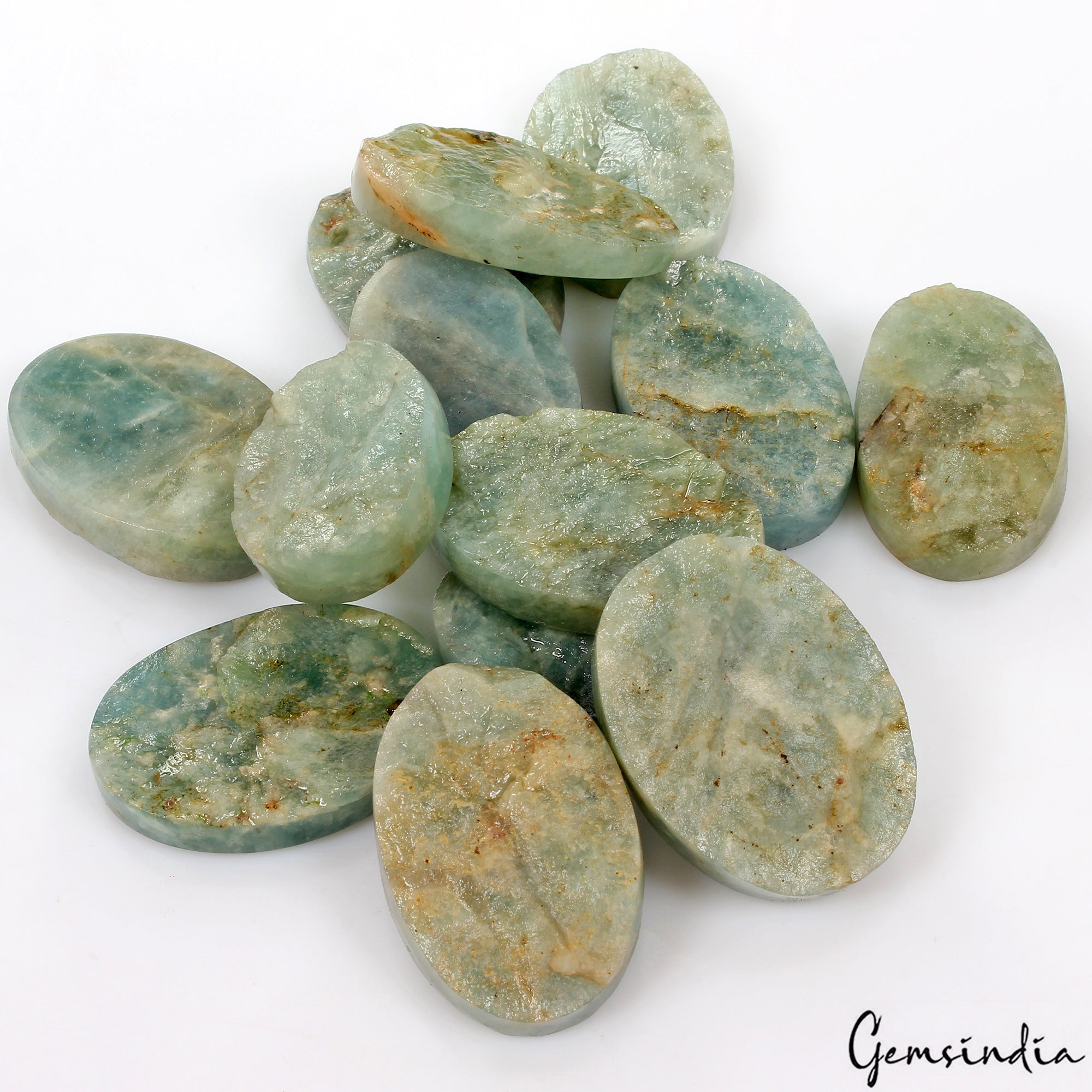 1440 Ct/13 Pcs Natural Aquamarine Druzy Mixed Cabochon Loose Untreated Gemstones