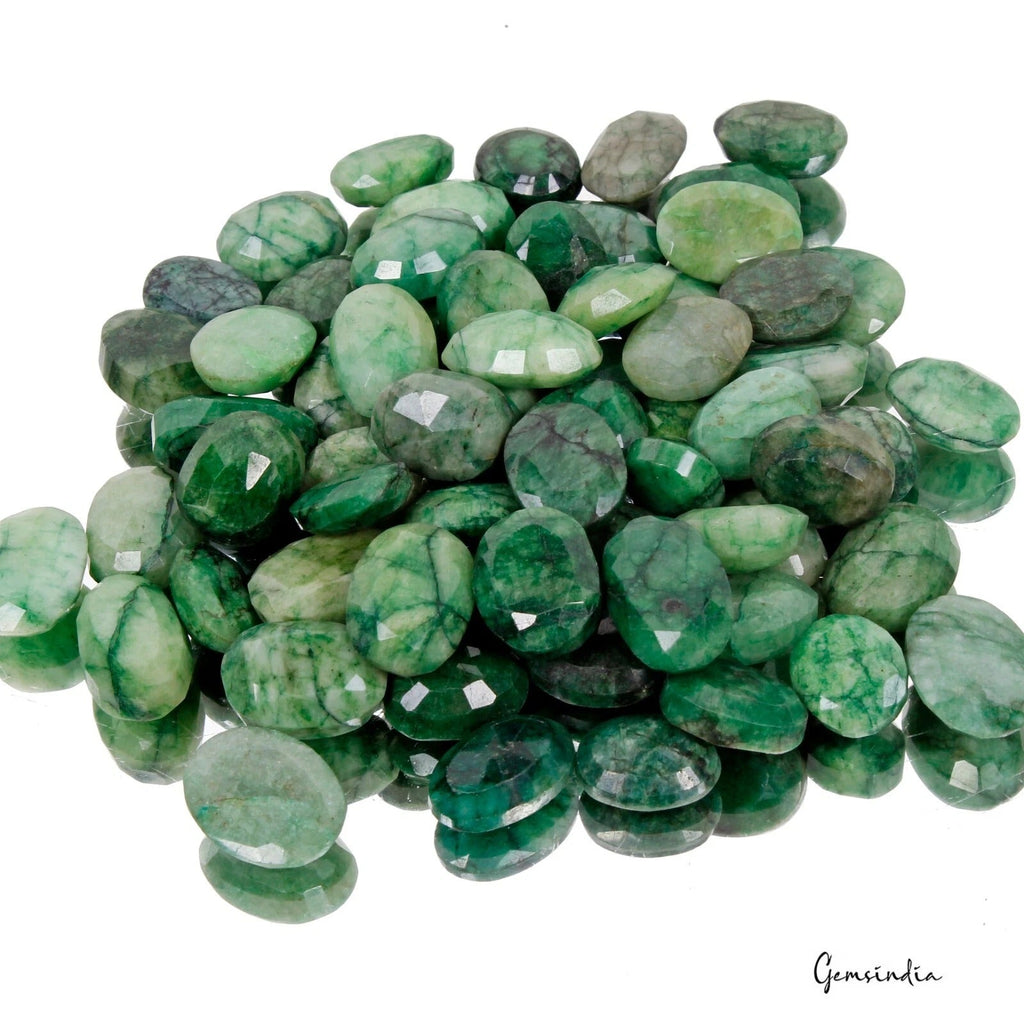 1380 Cts/66 Pcs Natural Brazilian Green Emerald Oval Faceted Cut Wholesale Gems