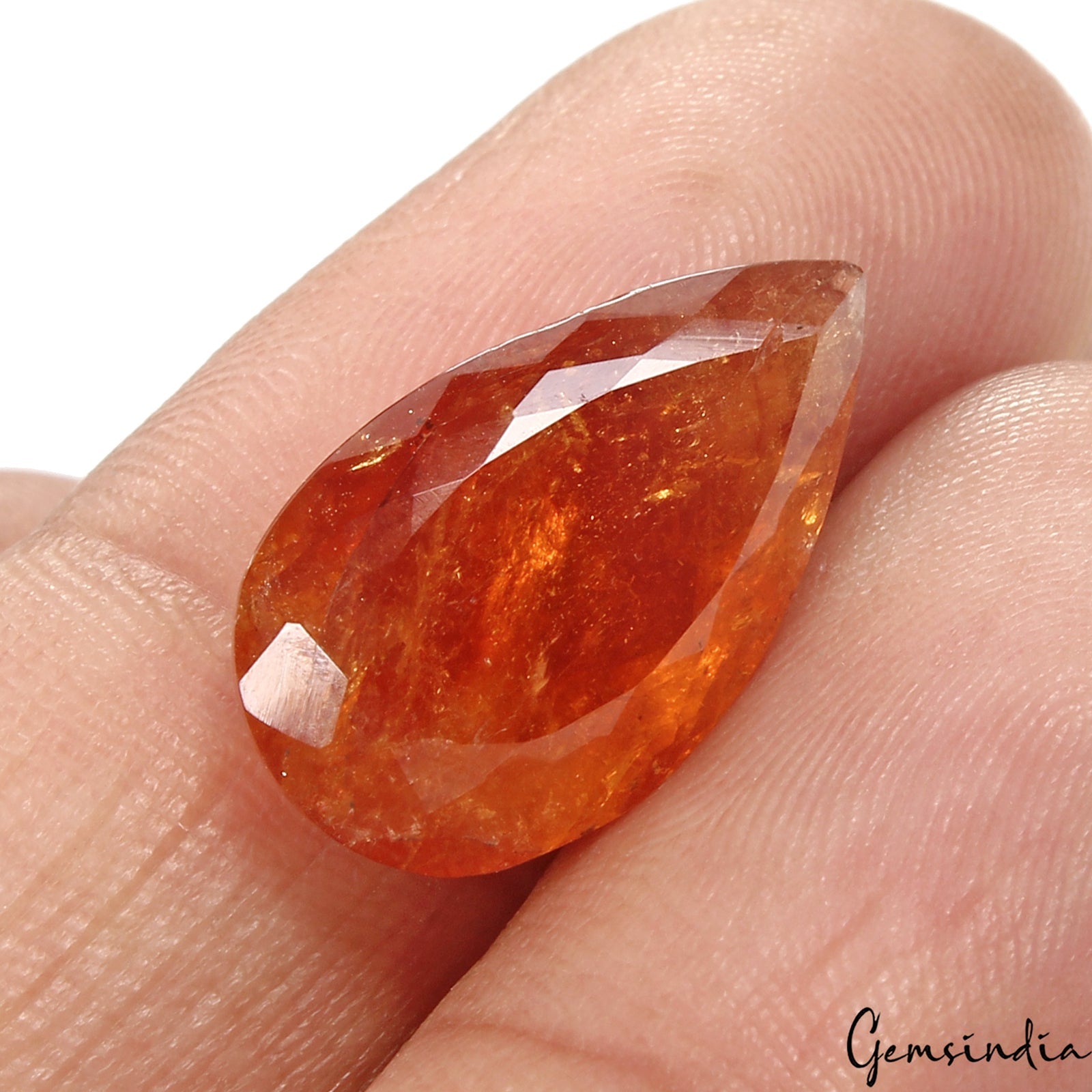 9.60 Cts Dazzling Pear Cut AAA Flash Fire Orange Red Spain Sphalerite Gemstone