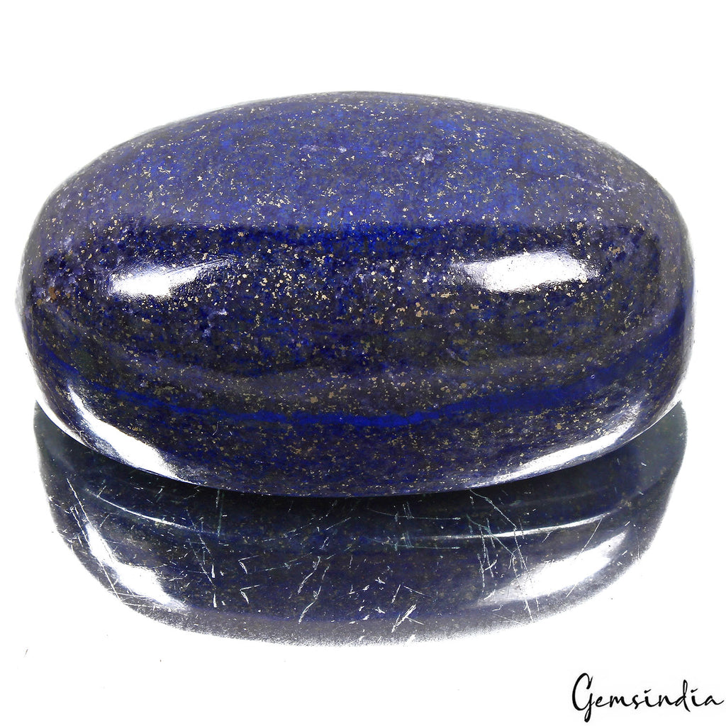 Pyrite Cabochon, Color Enhanced, Blue — 84x50x33mm, 1420 Ct, Afghanistan