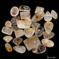 190 Ct/11 Pcs Natural Untreated Golden Wire Rutile Quartz Mix Cab Loose Gems Lot