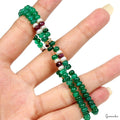 60.40Ct Natural Emerald Ruby Pearl Round Bead Stretchable Handmade Bracelet 6.5"