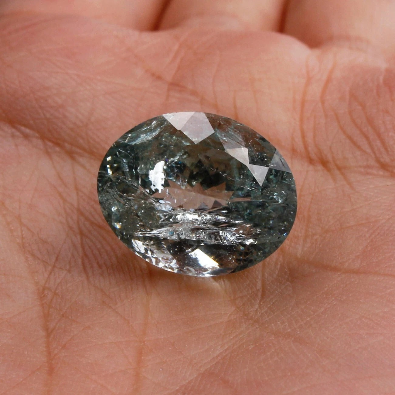 Certified 11.50 Cts Natural Untreated Blue Aquamarine Oval Precious Gem For Ring