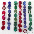 360 Ct/43 Pcs Natural Red & Blue Beryl Green Emerald Oval Cut Loose Gemstone Lot