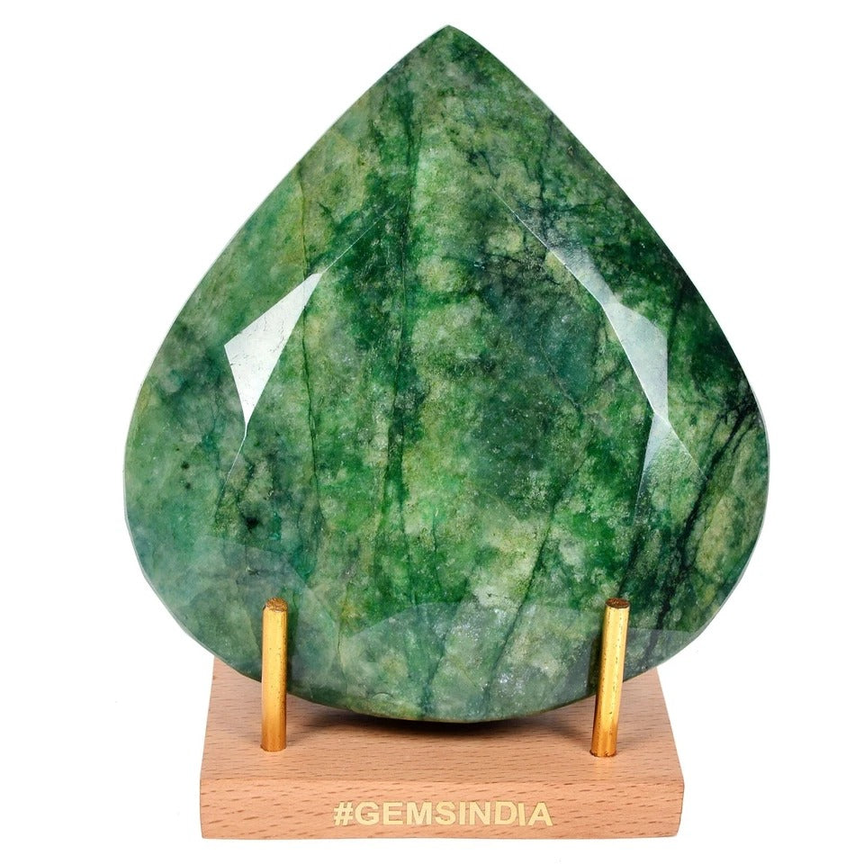 Certified 3930Ct Natural Green Zambian Emerald Pear Faceted Earth Mined Gemstone
