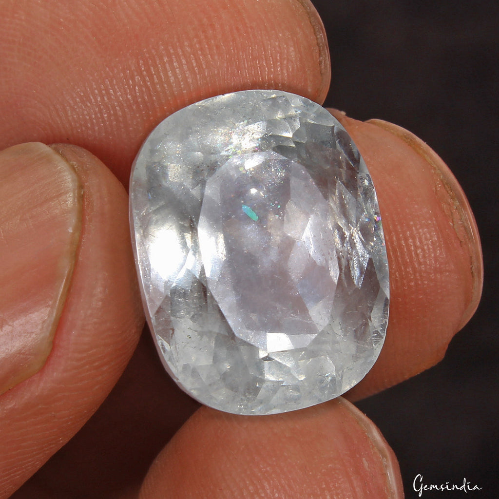 Certified 17.40Ct Santa Maria Aquamarine Gemstone From Brazil 100% Natural Color