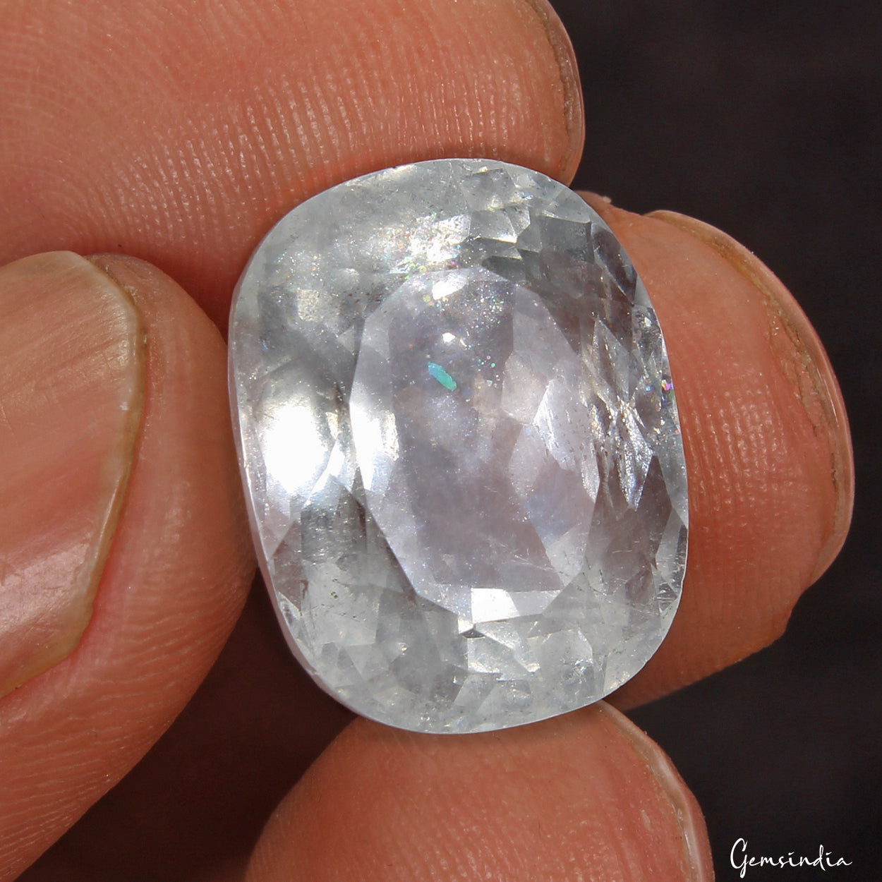 Certified 17.40Ct Santa Maria Aquamarine Gemstone From Brazil 100% Natural Color