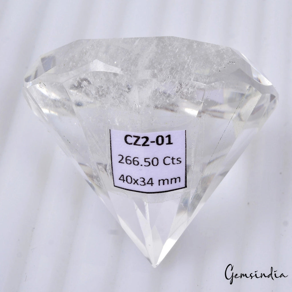 Quartz Loose Gemstone, Untreated, White — 40x34mm, 266.50 Ct, Brazil