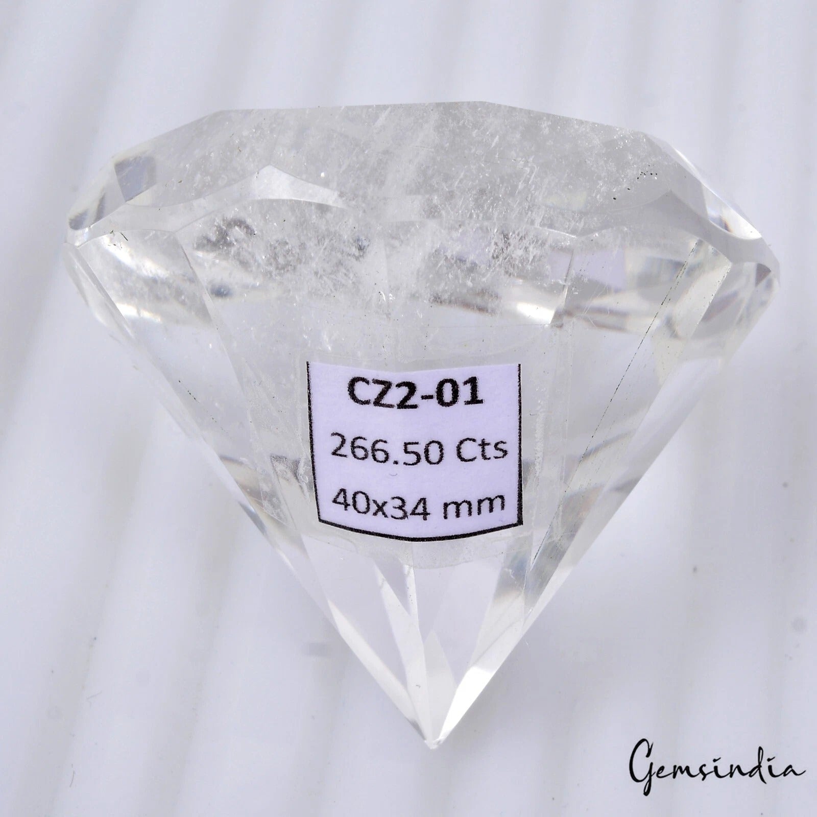 Quartz Loose Gemstone, Untreated, White — 40x34mm, 266.50 Ct, Brazil
