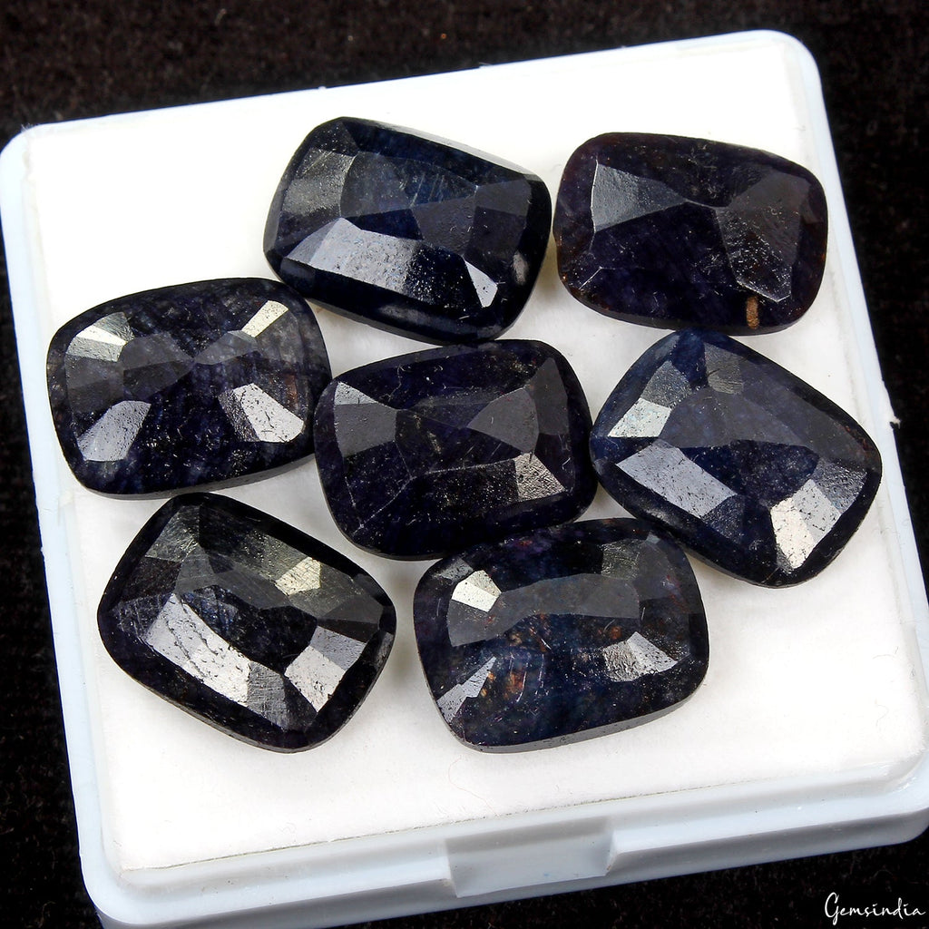 16x12mm Natural Blue Sapphire Cushion Checker Cut Loose Gemstones~82.20 Ct/7 Pcs