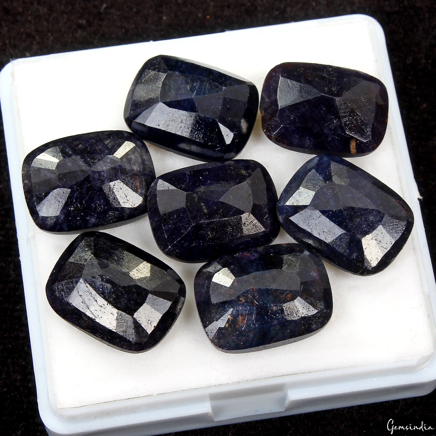 16x12mm Natural Blue Sapphire Cushion Checker Cut Loose Gemstones~82.20 Ct/7 Pcs
