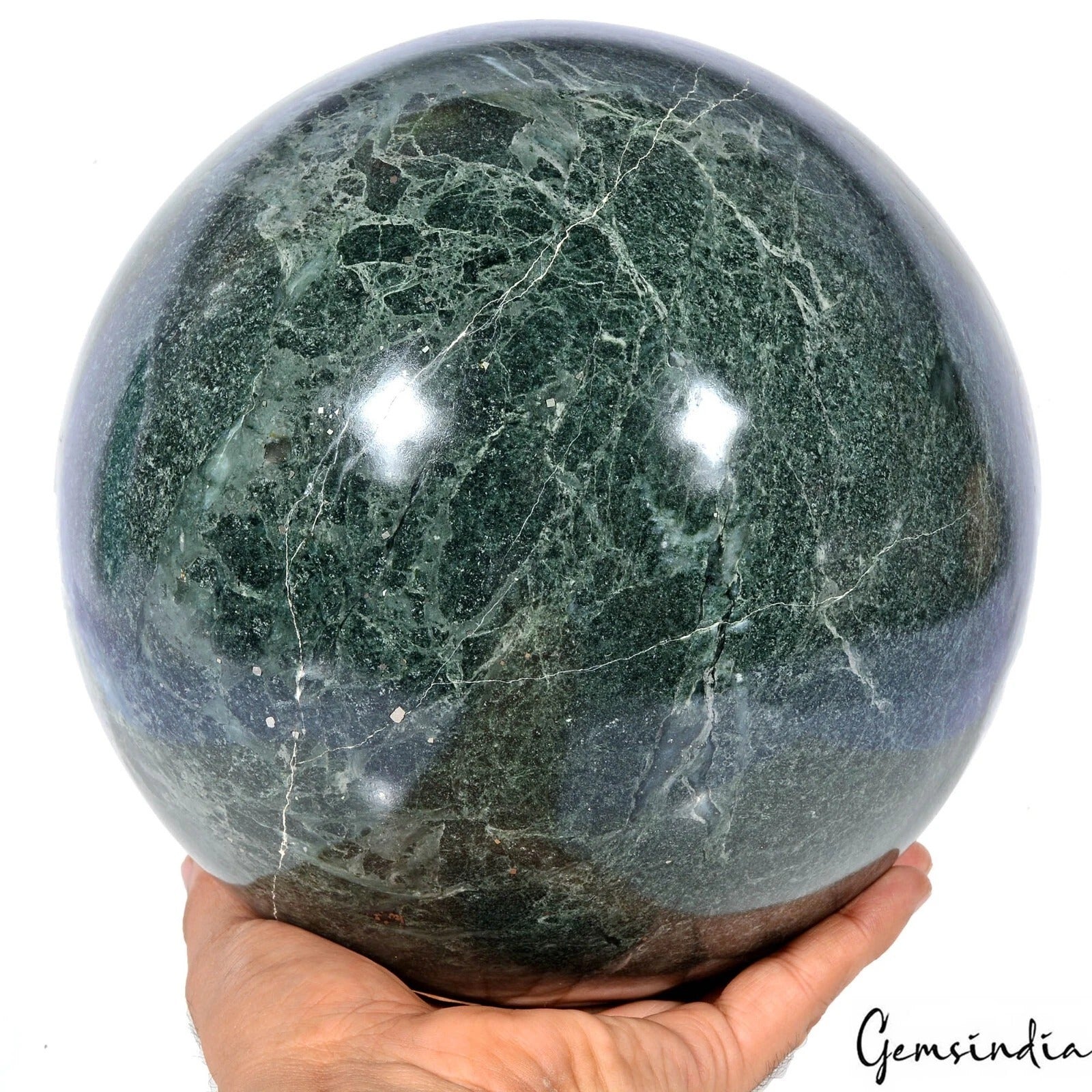 33.28 LB Natural Green Opal Sphere Crystal Ball Mineral Specimen Healing 8.5"