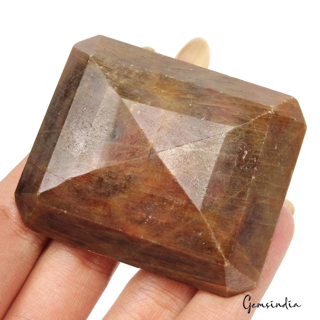 600 Ct Natural Brown Sapphire Octagon Faceted Earth Mined Huge Loose Gemstone