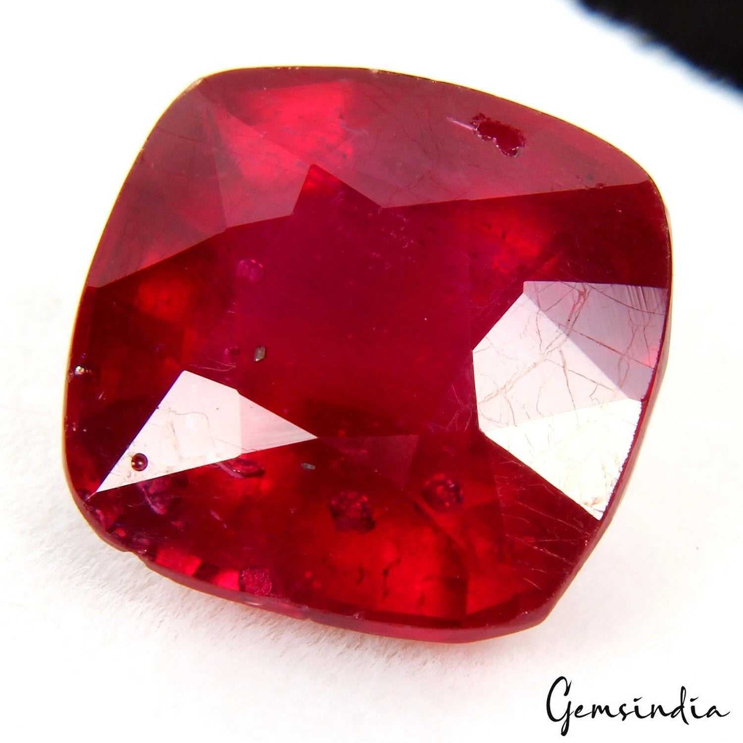 Ruby Loose Gemstone, Heated, Red — 11x11x7 mm, 10.80 Ct, Mozambique