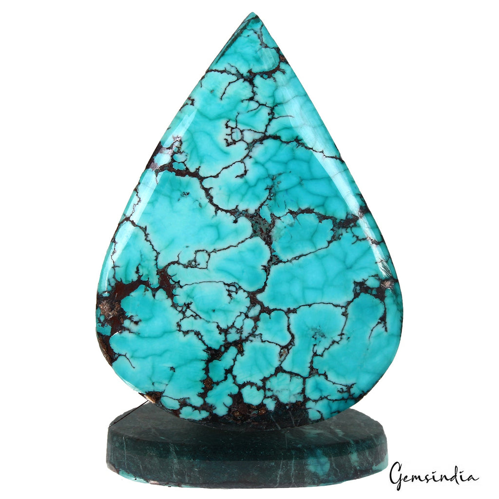 82.70 Ct Natural Arizona Blue Turquoise Pear Cab Loose Gems From United State