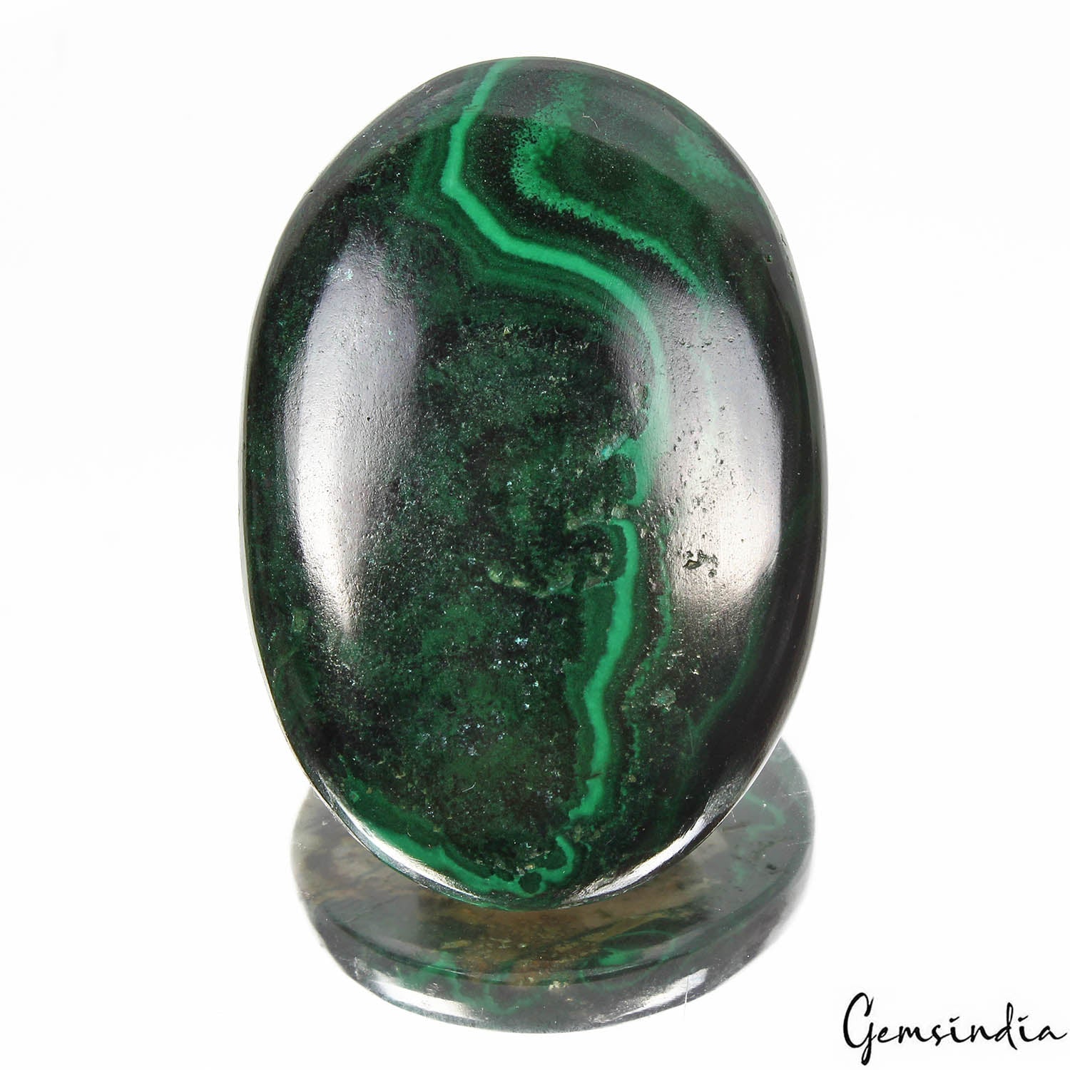 174.80 Cts Natural Untreated Dark Green Malachite Oval Cab Loose Gem For Pendant