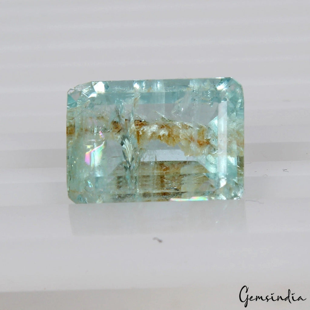 7.60 Cts Natural Untreated Aqua Blue Aquamarine Octagon Cut Loose Gem For Ring