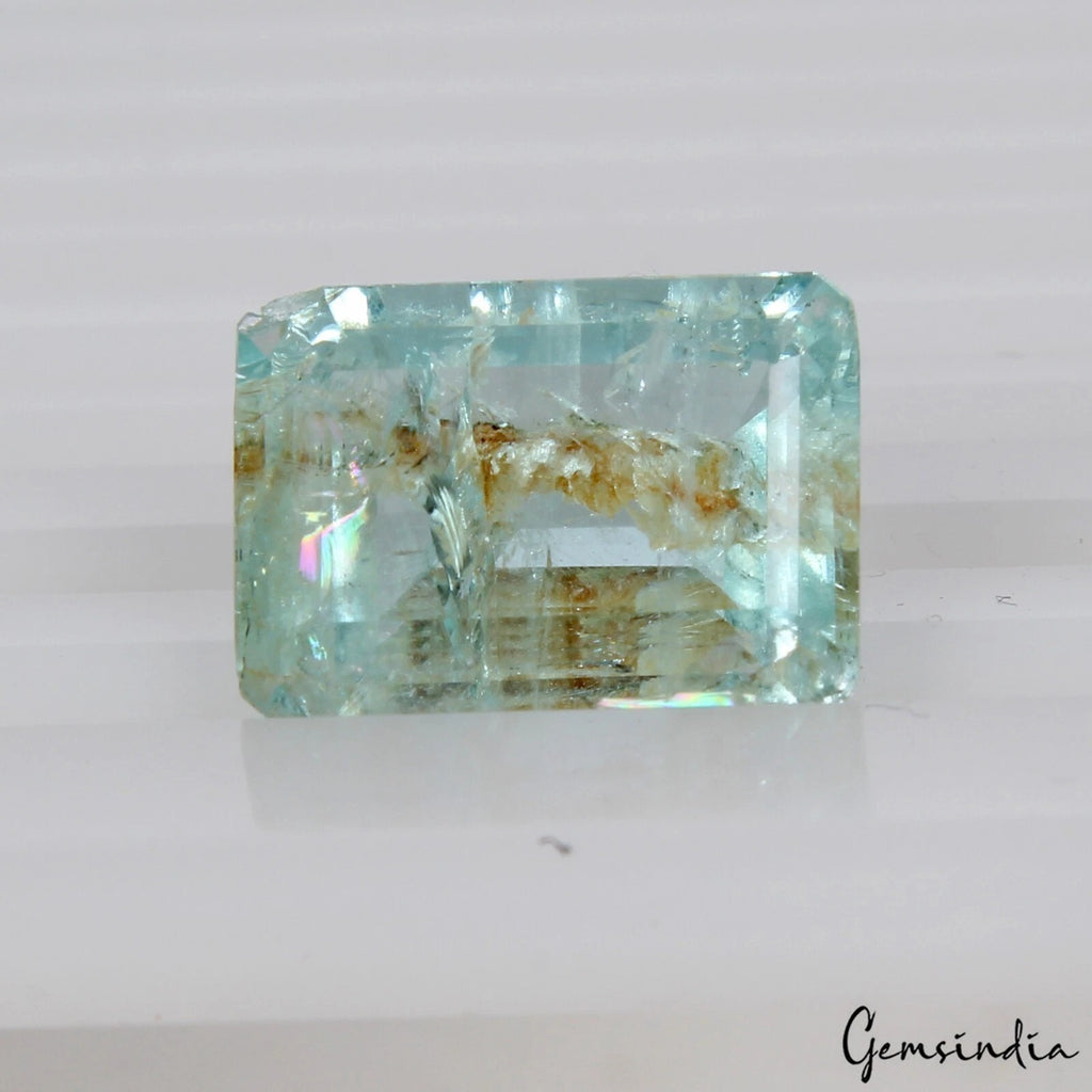 Aquamarine Loose Gemstone, Untreated, Blue — 14x10x6mm, 7.60 Ct