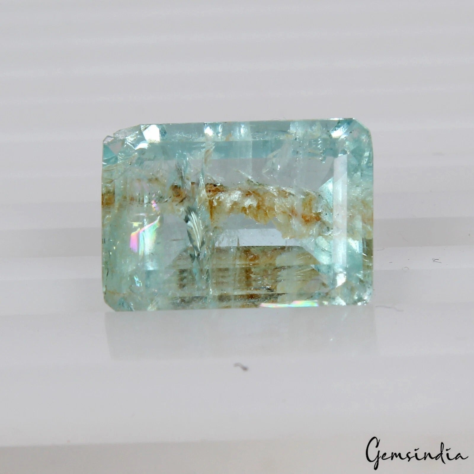 Aquamarine Loose Gemstone, Untreated, Blue — 14x10x6mm, 7.60 Ct