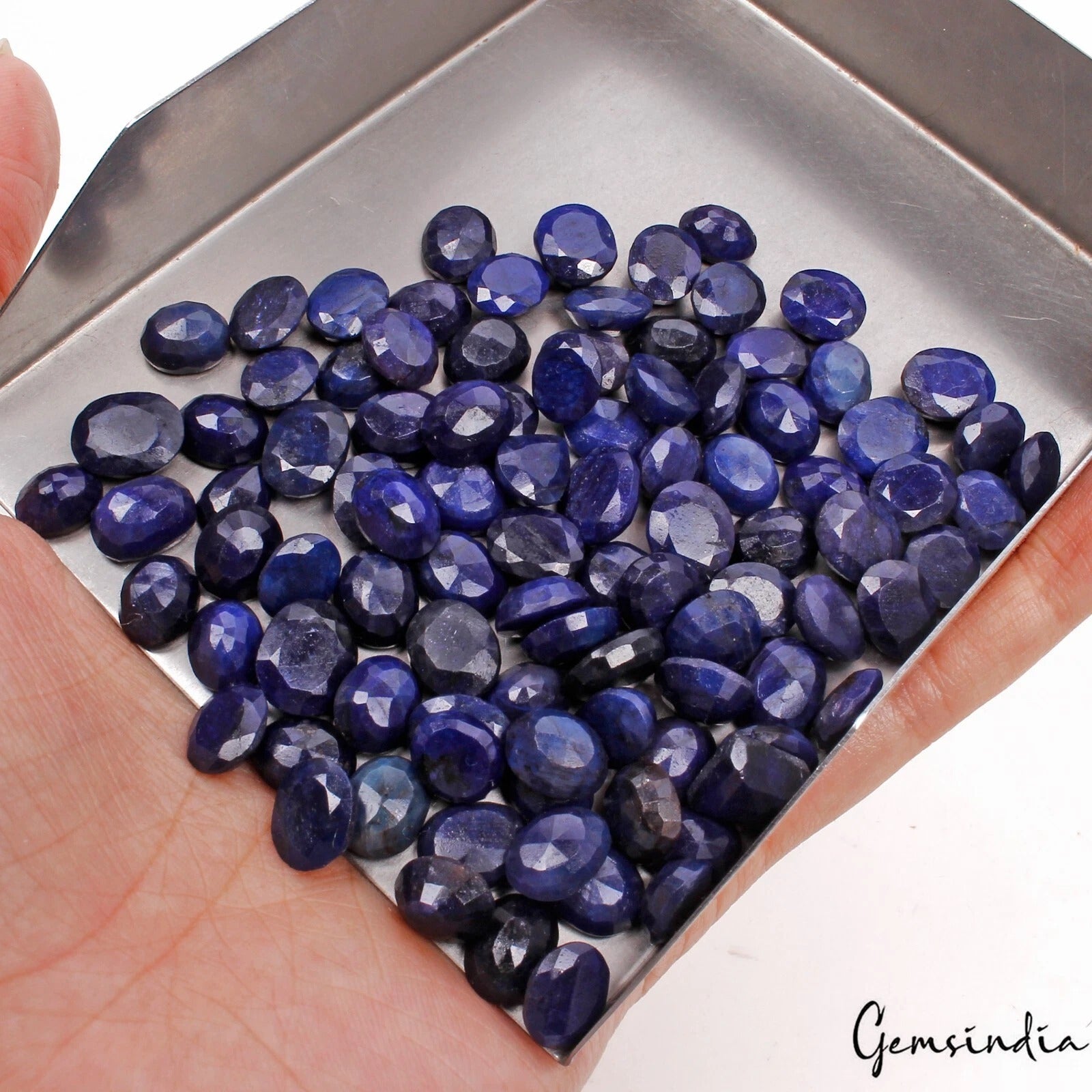 350Ct Natural Blue Sapphire Mix Faceted Cut Loose Ring Size Gemstones Lot 96 Pcs