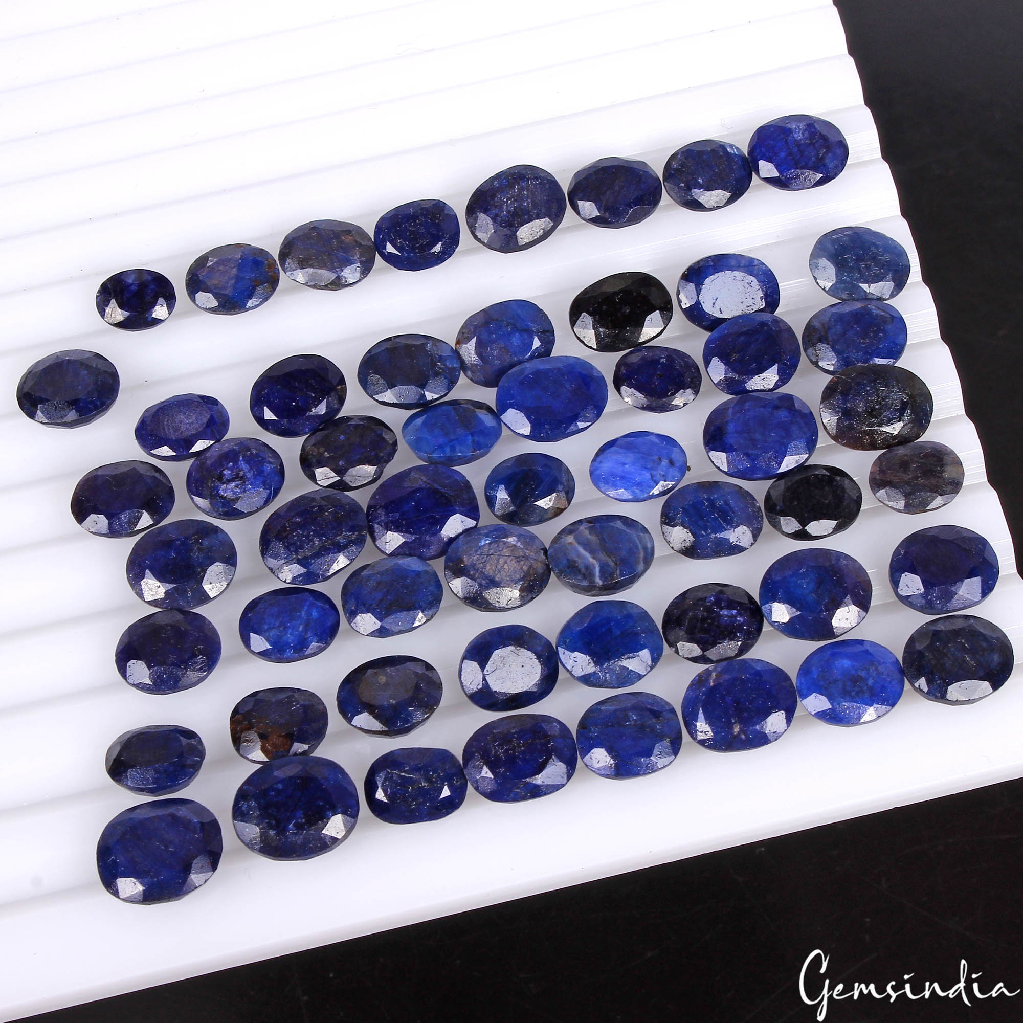 African Blue Sapphire Lot, Loose Gemstone — 55 Pieces, 8mm to 11mm, 222.80 Ct, Africa