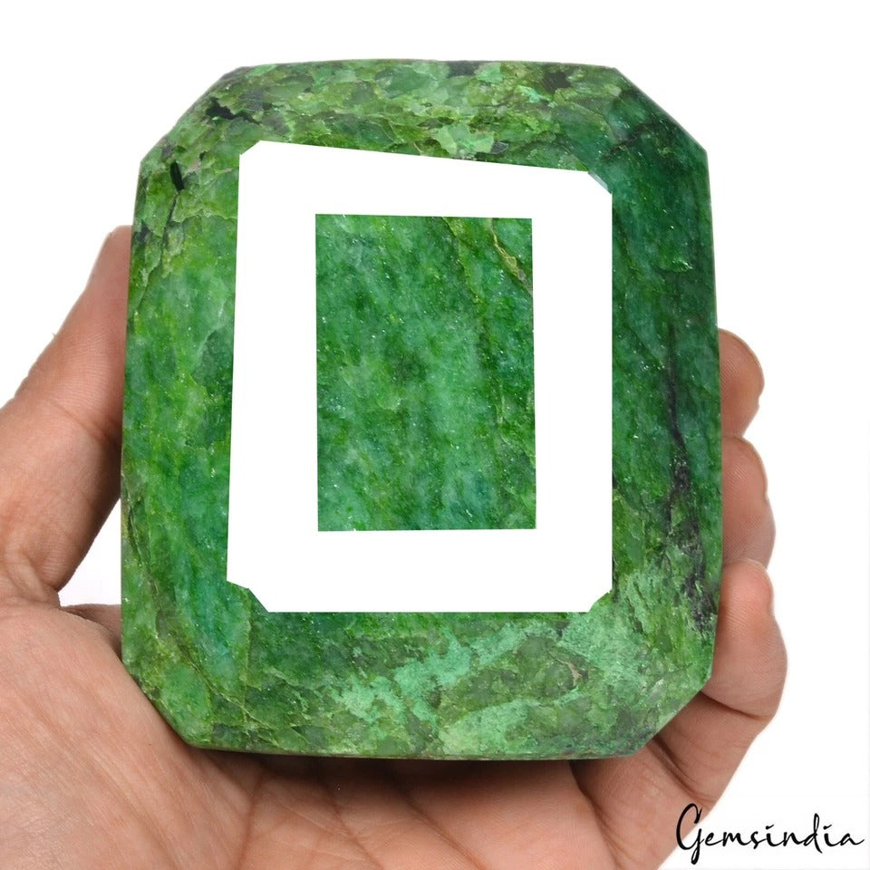 3850 Ct Natural Brazilian Green Emerald Octagon Cut Huge Loose Museum Size Gem