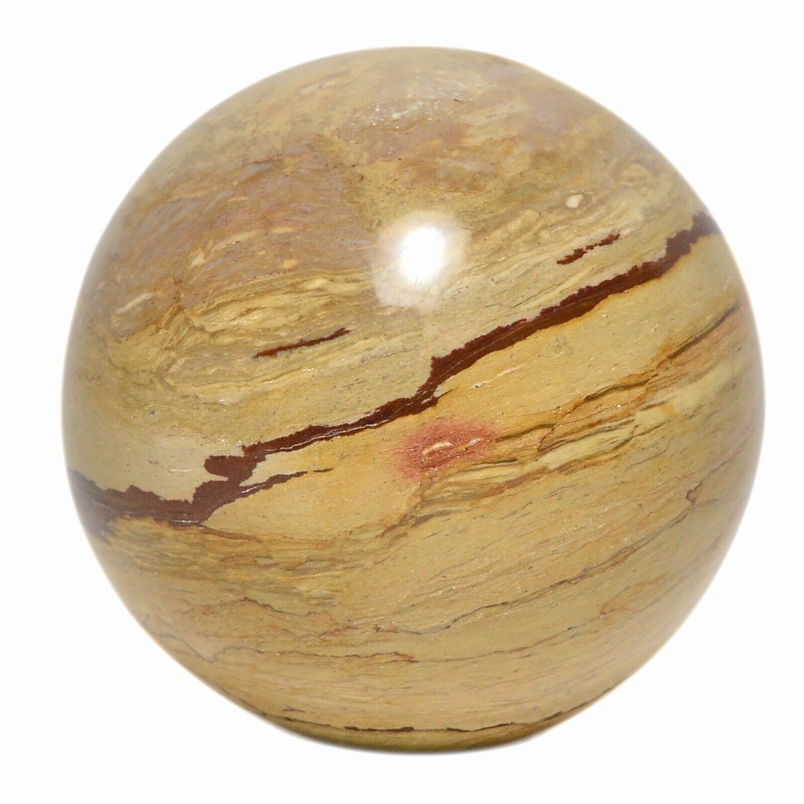 2500 Ct Natural Picture Jasper Healing Mineral Polished Sphere Gemstone w/ Stand