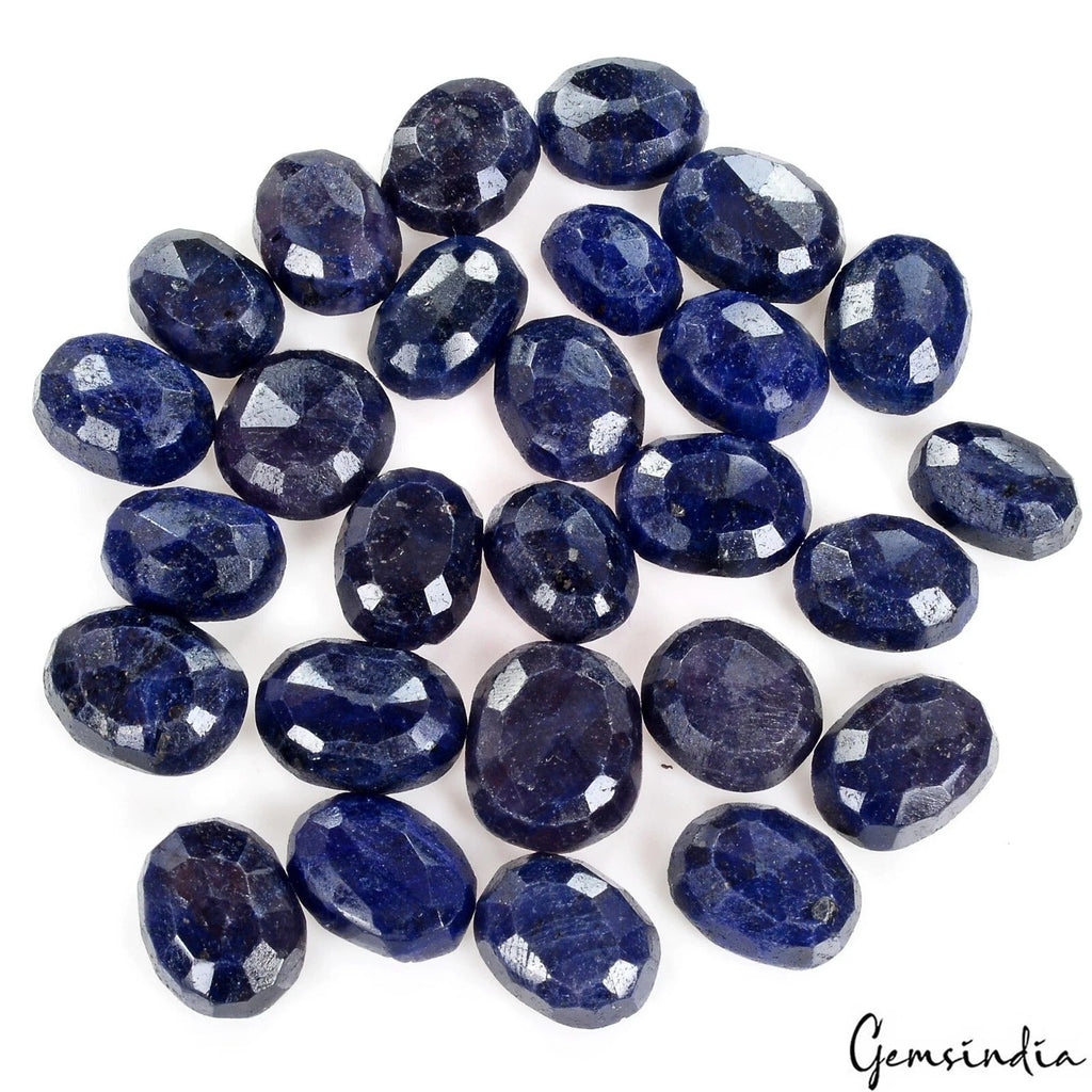 500 Cts/27 Pcs Natural Blue Sapphire Oval Faceted Cut Loose Gems Lot For Jewelry
