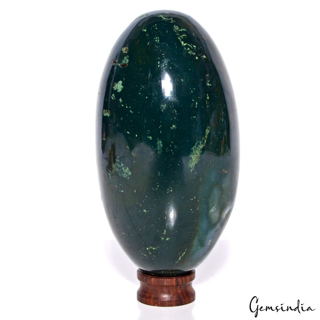 3600 Ct Natural Untreated Bloodstone Jasper Healing Oval Egg Shape Gem W/ Stand