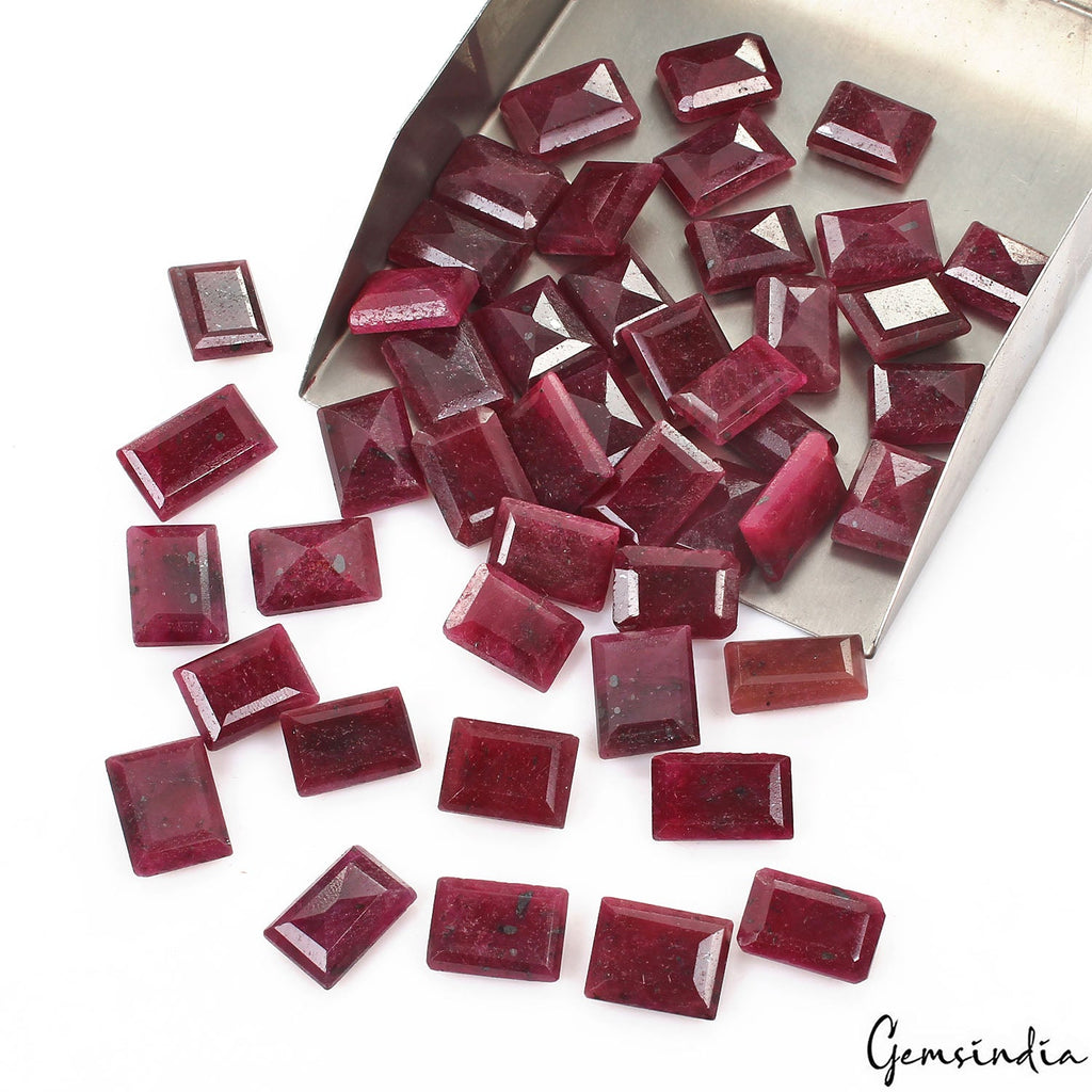 Certified 800 Ct/46 Pcs Natural Dark Red Ruby Baguette Cut Loose Gem For Jewelry
