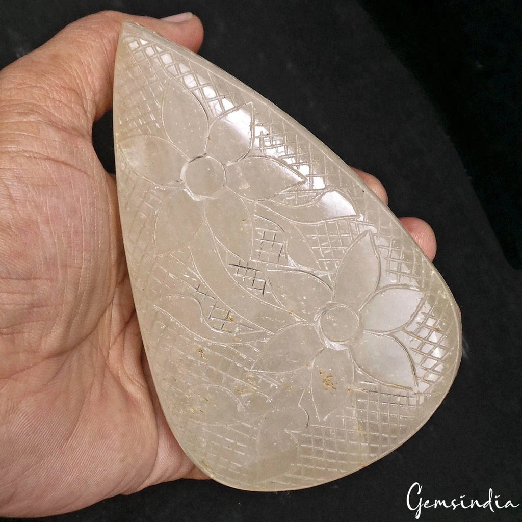 2630 Ct Natural Hand Carved White Crystal Quartz Earth Mined Huge Size Loose Gem